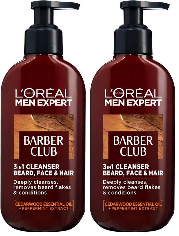 L'Oreal Men Expert Barber Club 3-in-1 Beard, Hair & Face Wash pack of 2 x 200ml (£8.79 /£7.85 with S&S)