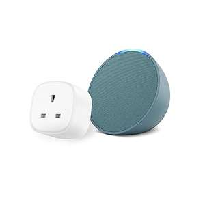 Introducing Echo Pop | Midnight Teal + Meross Smart Plug, Works with Alexa - Smart Home Starter Kit