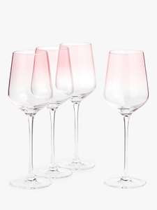 John Lewis & Partners Ombre Wine Glass, Set of 4, 450ml, Pink/Green/Blue - £10 (£2 Click & Collect) @ John Lewis & Partners
