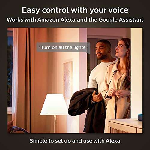 PHILIPS HUE White Smart LED Bulb with Bluetooth - B22, 1600 Lumen £11.97 click and collect or 2 for £24.33 delivered using code