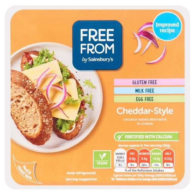Sainsbury's Deliciously Free From Cheddar-Style Coconut Based Alternative To Cheese 200g - £1.13 instore @ Sainsbury's, Cromwell Rd (London)