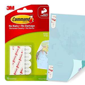 Command 17024 Poster Mounting Adhesive Strips - White, Pack of 12 - 60p @ Amazon