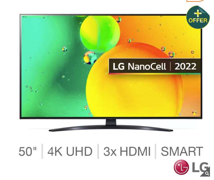 Lg 50nano766qa 50 Inch Nanocell 4k Ultra Hd Smart Tv 509 09 At Costco Hotukdeals