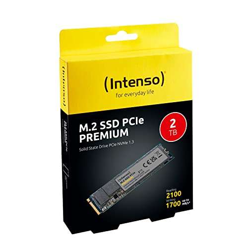 Intenso 2TB M.2 SSD PCIe Premium, up to 2100 MB/s, (PCI Express Gen.3x4 NVMe 1.3, Solid State Drive) - £94.33 @ Amazon Germany