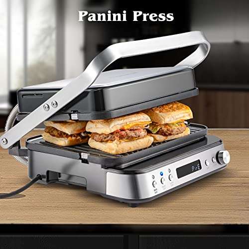 AMZCHEF 4-IN-1 Machine. Electric Grill, Griddle, Waffle Maker, Panini Press