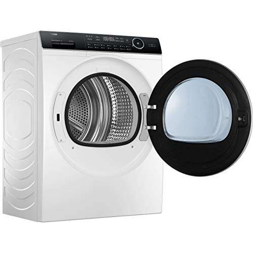 Haier HD90-A2979 Freestanding Heat Pump Tumble Dryer, 9kg Load, White - £449.09 With Voucher @ Amazon