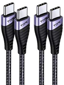 [2M 2-Pack] USB C to USB C Charger Cable, TOPK Fast Charger 60W PD Charging Cable £5.35 with voucher Sold by TOPKDirect via Amazon