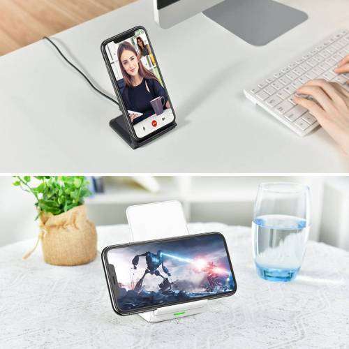 Choetech Qi Wireless Charger Stand 10W Stand Black White (Twin Pack, £5.50 Each)