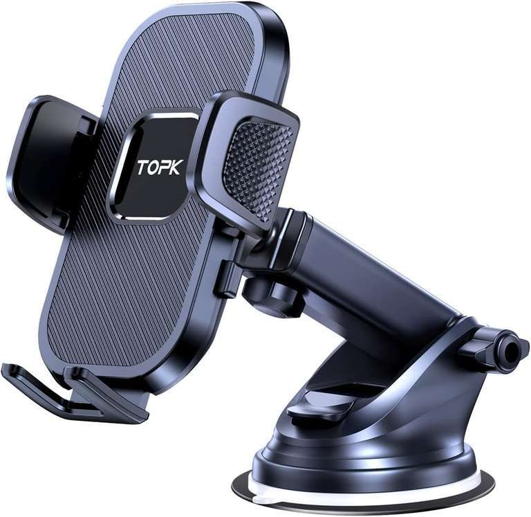 TOPK Car Phone Holder, Adjustable Phone holder for cars Cradle 360° Rotation - 2023 Upgraded - sold by TopK / FB Amazon