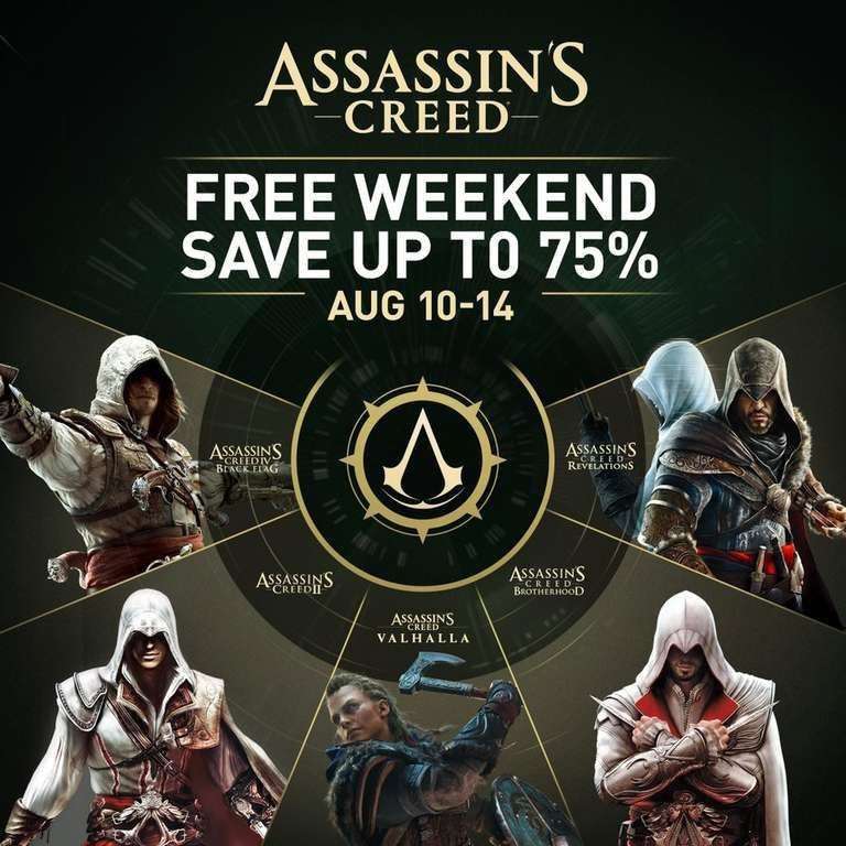[All Platforms] Assassin's Creed II / Valhalla / Black Flag / Brotherhood / Revelations - Free To Play August 10th - 14th