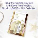 Dove Time to Glow Gradual Self Tan Collection Set with a tan applicator for her 3 piece