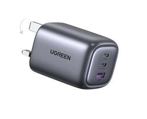 UGREEN USB C Charger, Nexode 65W Foldable Fast GaN Charger 3-Port USB C Plug Support PPS/PD3.0 - w/Voucher, Sold By UGREEN Group FBA