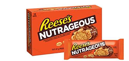 Reese's Peanut Butter Nutrageous Bars Pack of 18 x 47 g - £11.97 with voucher/£10.08 Subscribe & Save Voucher @ Amazon