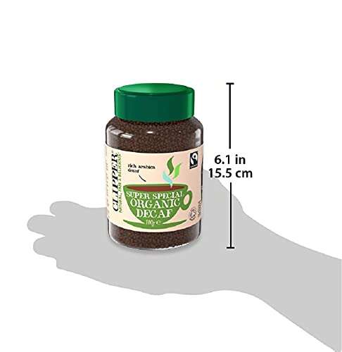 Clipper Fairtrade Medium Roast Decaffeinated Organic Arabica Coffee 100 g (Pack of 6) - £5.48 @ Amazon