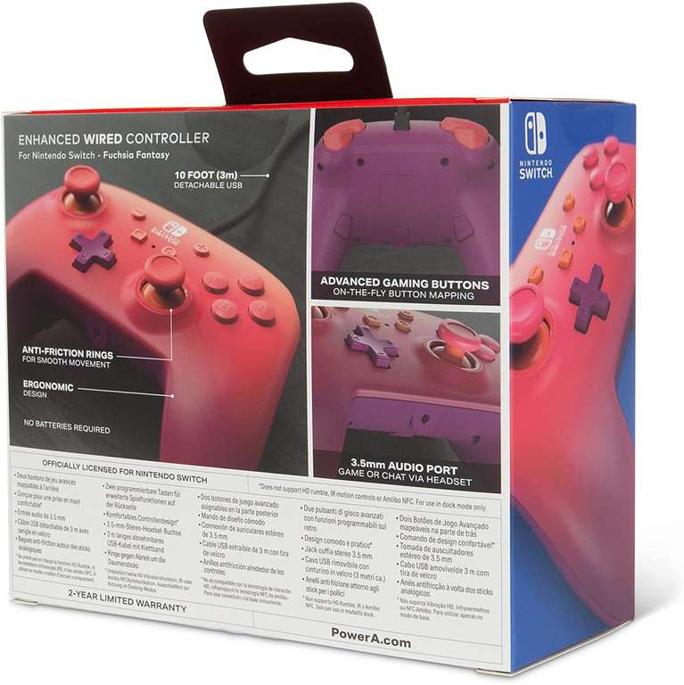 PowerA Enhanced Wired Controller for Nintendo Switch - Fuchsia Fantasy, pink £12.99 @ Amazon