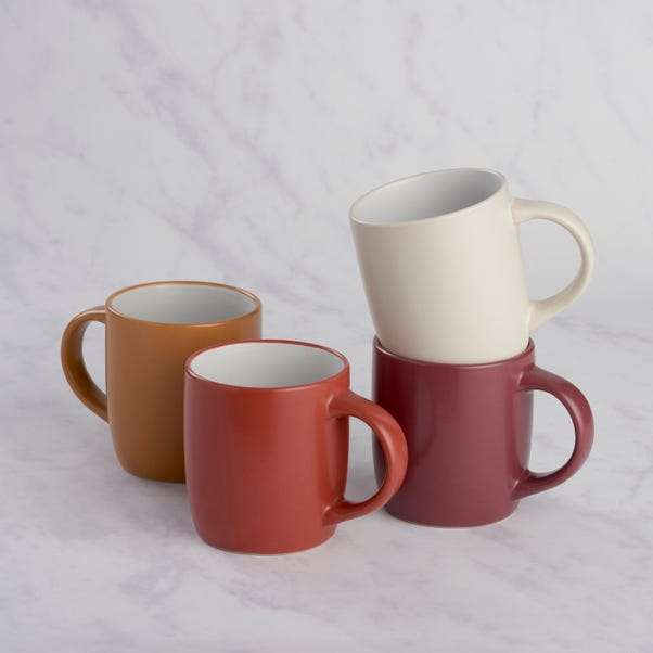Set of 4 Monochrome Mug in 3 colours now £3.50 with free click and collect from Dunelm