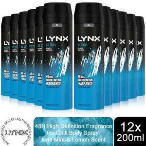 Lynx Body Spray Deodorants (Ice Chill, Africa, Black) 12x200mL XL - w/code (UK Mainland) sold by avant garde brands