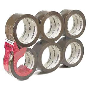 6-Rolls Parcel Tape with Dispenser Brown Sticky Packing Tape,45 x 48 x 66, Heavy Duty £4.98 @ Amazon