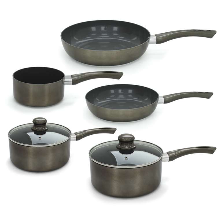 Daniel James Cookware 7-piece pan set (induction-suitable) in titanium Reduced with Codes + Free delivery