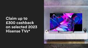 Claim up to £300 cashback on selected 2023 Hisense TVs