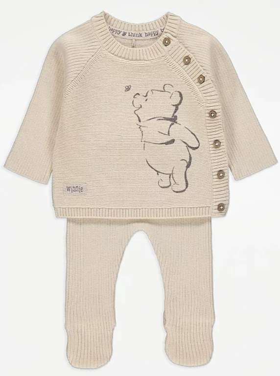 Disney Winnie The Pooh Knitted Jumper and Leggings Outfit 6 sizes 100% Cotton £7 Free Collection @ George Asda