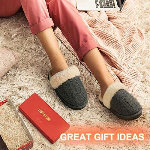 DREAM PAIRS Women's Memory Foam Slippers Fleece Lined Anti-Skid - £8.39 with code, sold by dreamspairsEU @ Amazon