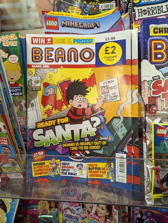 Beano Issue 4165 (latest issue) - £2 Clubcard price in-store @ Tesco Prestwich