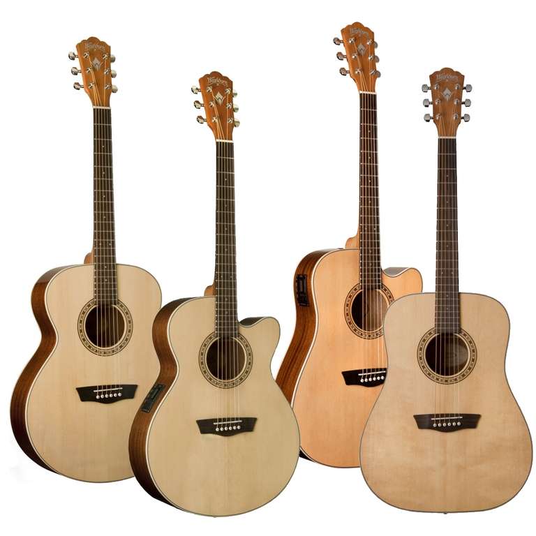 Washburn Solid Top Acoustic Guitars - £149 Each OR Cutaway Models + Electronics - £199 Each