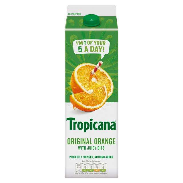 Tropicana Orange Juice with Bits - 850ml = 49p @ Farmfoods [Ipswich]