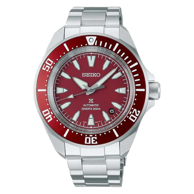 Seiko Prospex 4R Red Dial ‘Shog-urai’ Diver Men's Bracelet Watch SRPL11K1