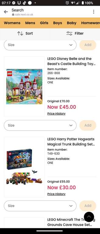 Upto 50% off Lego - Early access Next VIP sale starts 19th/20th September (invite only) in-store and online & to everyone from Saturday 23rd