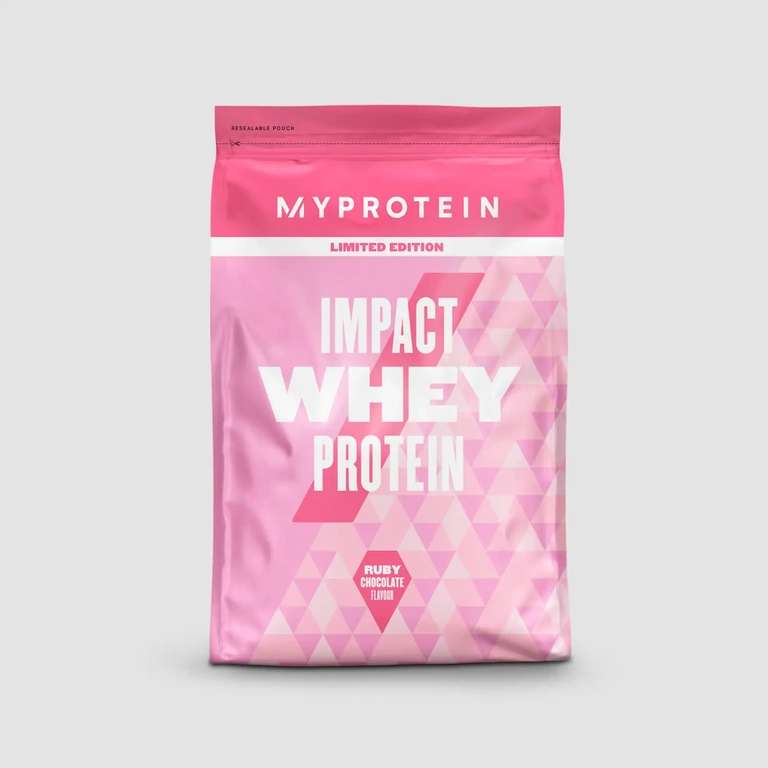 Impact Whey Protein – Ruby Chocolate - 1KG - £5.20 with code + £3.99 delivery @ Myprotein