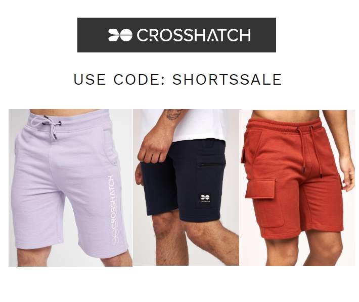 Shorts Now just £9 with Code Delivery £2.99 @ Crosshatch