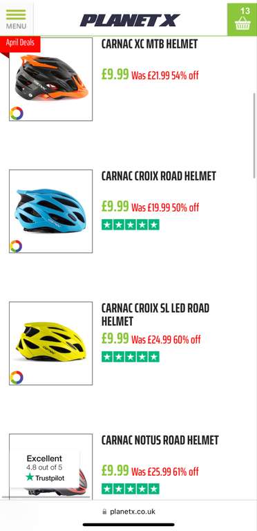 Carnac Podium SL Road cycling Helmets £9.99 + £3.99 delivery @ Planet X