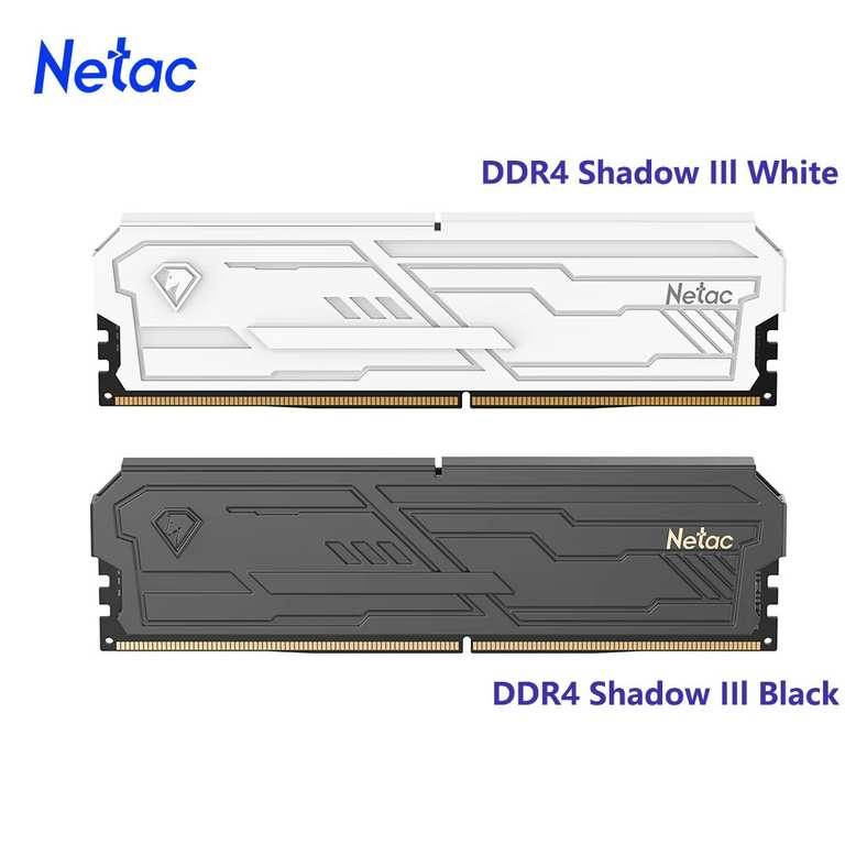 2x8GB Netac DDR4 Memory Shadow Ill 3200MHz back or white w/code [£1.67 credit possible] @ Netac Official Store