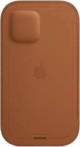 Used :Apple Leather Sleeve for Iphone 12/12 Pro - Saddle Brown + Free C&C
