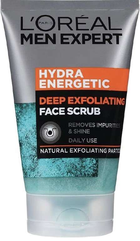 L’Oréal Men Expert Face Scrub, Hydra Energetic or Men Expert Anti-Blackhead LOREAL FACE Scrub £2.49 | Subscribe & save £2.37 @ Amazon