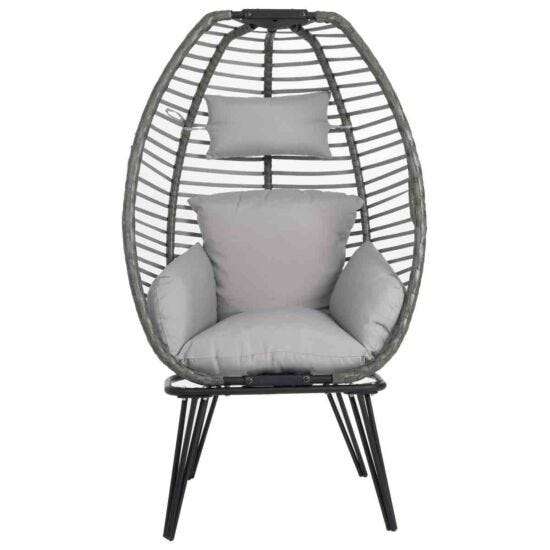 Charles Bentley Egg Shaped Garden Chair - Grey
