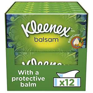 Kleenex Balsam Tissues Pack of 12 Boxes £17.94/£16.15 Subscribe & Save + 5% Voucher On 1st S&S @ Amazon