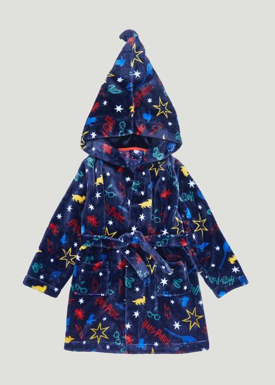 Kids Navy Harry Potter Hooded Dressing Gown (5-12yrs) £7.50 + free click and collect @ Matalan