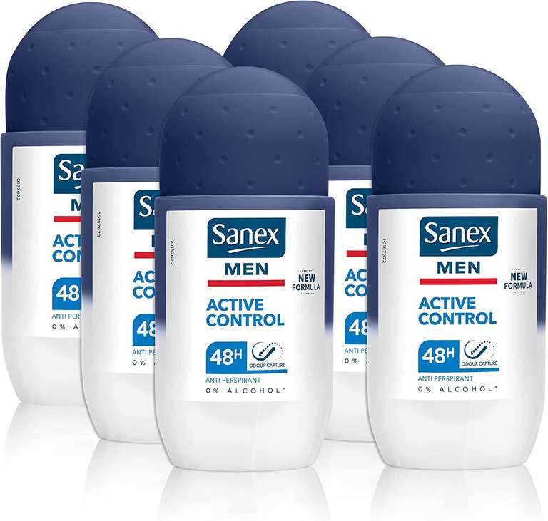 Sanex Men Active Control Antiperspirant Roll On Deodorant 50ml, Pack of 6 - £6.80 With S&S or £5.67 1st Time S&S voucher