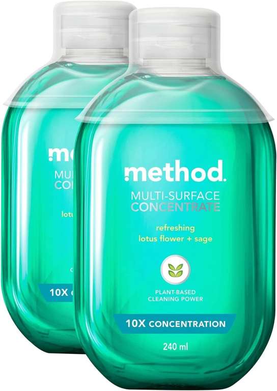 Method All Purpose Cleaner, Concentrated, Refreshing, Lotus Flower & Sage fragrance, 2X 240ml (Pack of 2)