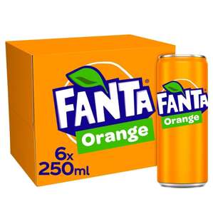 Fanta Orange or Sprite (No Sugar) cans 6x250ml