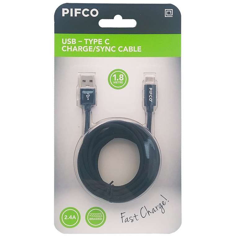 Pifco Type-C to Type-C Charge/Sync Cable 1.8m (Beckton Retail Park)