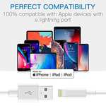 iPhone Charger Cable, [MFi Certified] iPhone Lightning Cable 3 Pack 1,2,3m - £4.99 @ Dispatches from Amazon Sold by GlobaLink