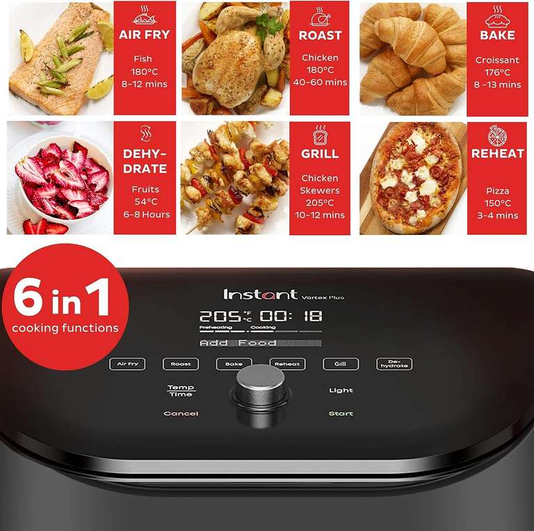 Instant Vortex Plus 6-in-1 ClearCook 5.7L Air Fryer - Free Click & Collect
