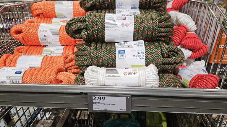 Workzone Hi Vis & Multi Purpose Ropes – at Aldi £2.99 | hotukdeals