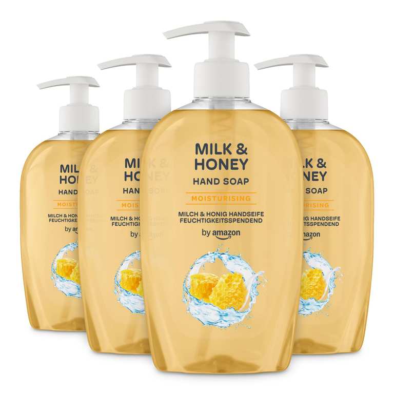 by Amazon Milk & Honey Hand Soap, 4 x 500ml
