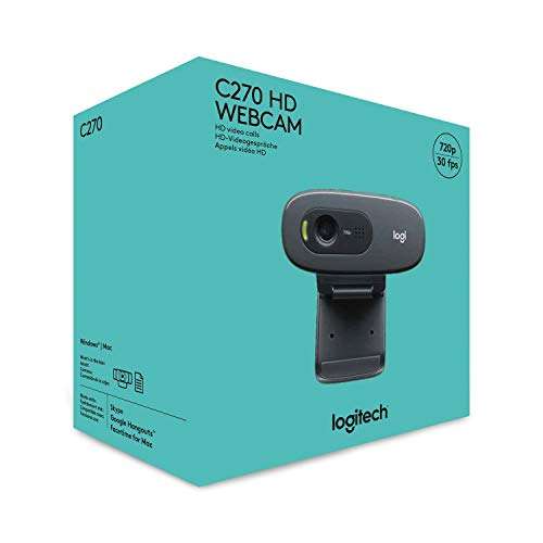 Logitech C270 HD Webcam + £10 off for Microsoft 365 Family - £21.48 @ Amazon