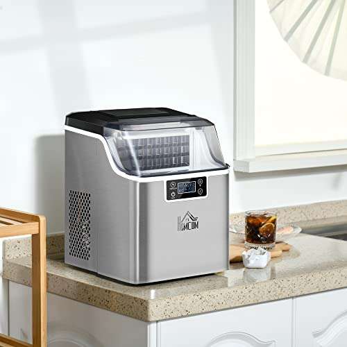 HOMCOM Ice Maker Machine, Counter Top Ice Cube Maker for Home, 24 Ice Cubes per 14-18 Minutes - Sold by MHSTAR